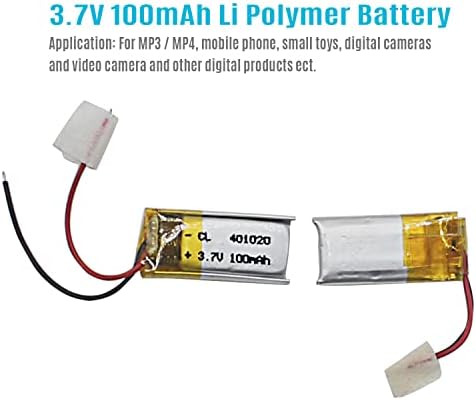 3.7V 100mAh Polymer Recarregable Bateria estável com PCM 401020 pacote de 2