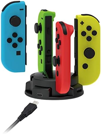Yaqinuo Game Handle Charging Stand With Type-C Console Controller Charger Compatível com Joy Con Handle 4 Portas