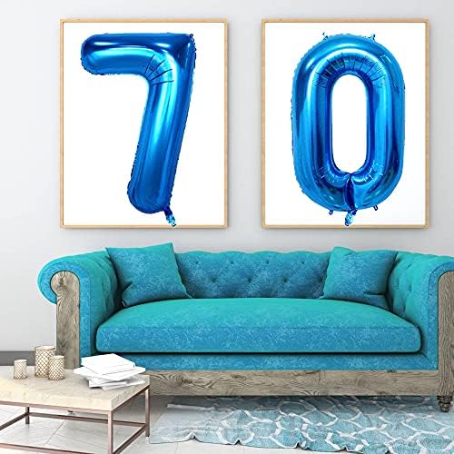 XIHUIMAY Número 70 Balões de balão digital 40 polegadas Alfabeto 70 Balões de aniversário Digit 70 Balões de