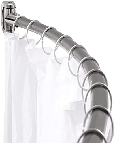 Haste de chuveiro curvo ajustável Chrsouly, 42-74 polegadas haste de cortina de chuveiro extra larga,