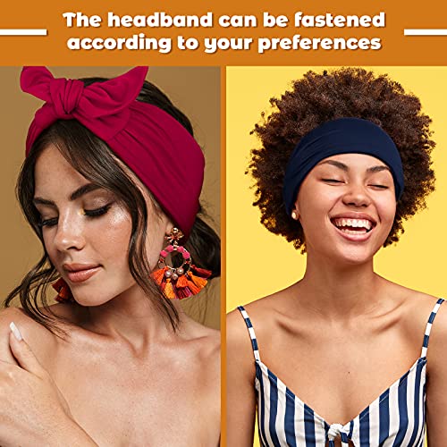 4 peças Bandas de cabeça ajustáveis ​​para mulheres com faixas de cabeça atadas elástica não deslizamento