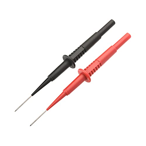 Heyiarbeit de isolamento piercing agulha Teste de sondas de preto vermelho para teste eletrônico T0155 Tipo 2pcs