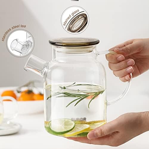 Jarro de vidro, jarra 1L, chá de gelo e jarro de suco caseiro, jarra de borossilicato resistente ao calor, aquecimento