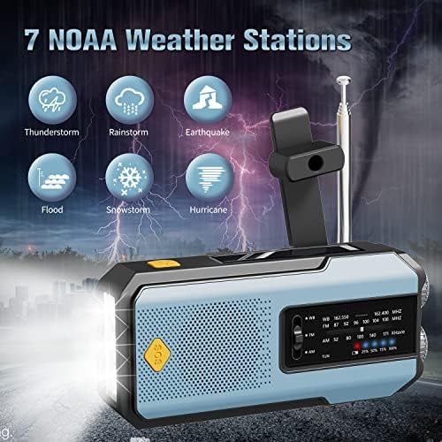 Ironsnow Solar Emergência NOAA Rádio meteorológica Dínamo de manivela manual Dínamo de auto -energia