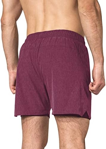 Shorts de ginástica Zilpu para homens, shorts de treino atlético masculinos leves, 2 em 1 com bolso