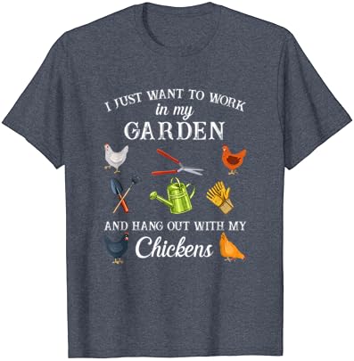Trabalhe no meu ponto de encontro no jardim com minhas galinhas de camiseta engraçada de jardinagem