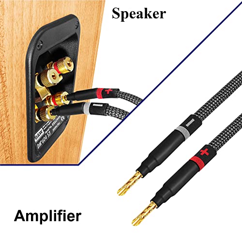 Melhores cabos do mundo, 12 pés - 9 awg - ultra -puro - OFC - Premium Audiophile HiFi Speaker Cable Pou