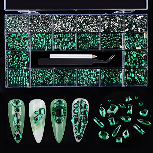 8620pcs mixada cristal na unha stromstones diamantes 14 estilos de estilo unhas planas de múltiplos tamanhos de