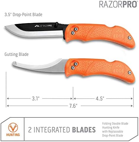 Faca de caça dobrável de lâmina dupla de borda ao ar livre - Blaze faca de molho de campo laranja apresenta uma
