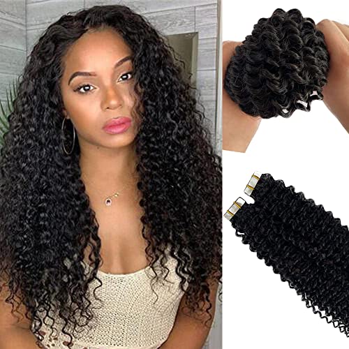 Fita cacheada excêntrica em extensões de cabelo Extensões de cabelo humano reais para mulheres negras