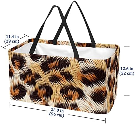 Cesto de compras reutilizável Pattern de leopardo psicodélico portátil dobramento de piquenique bolsas de