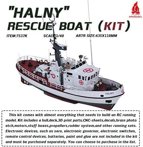 Kit Arkmodel 1/48 Polonês Halny Rescue Boat Sar Navio com detalhes delicados de kits de vela estável