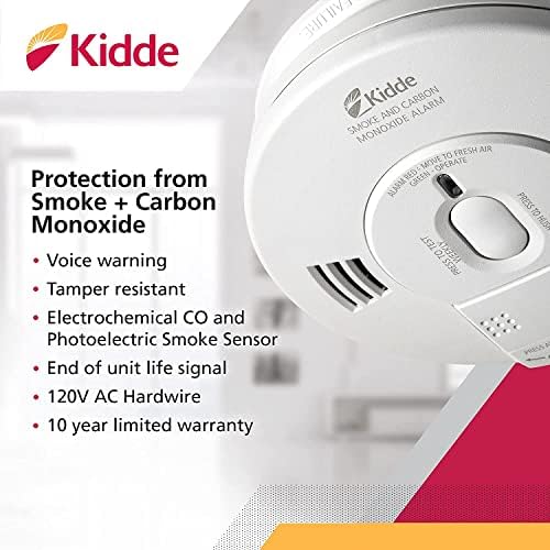 Detector Kidde Smoke & Carbon Monoxide, interconexão conectada, fumaça combinada e alarme de co com