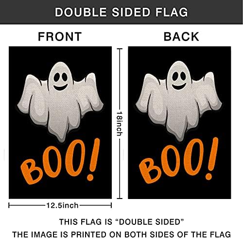 Jackmold Halloween Boo Garden Bandeira Vertical Duplo de tamanho duplo assustador, Holiday Yard