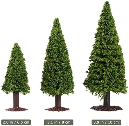Modelo de sewroro cedro cenário verde cenário Modelo de árvores 15pcs 1/100 1/150 1/200 mini