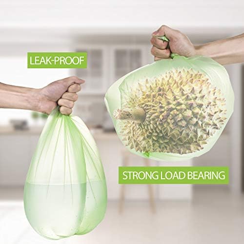 Pequenos sacos de lixo de 4 galões biodegradáveis ​​- 100 contagens/ 5 rolos de reciclagem e sacos de lixo degradáveis
