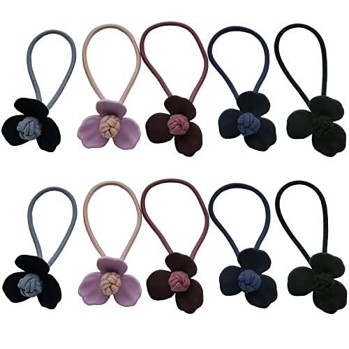 Uaiuya 12pcs laços de cabelo pulseiras lindas design de flores, laços elásticos perfeitos para