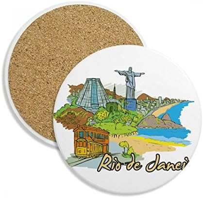 Brasil Brasil Rio de Janeiro Drink Stone Cerâmica Coasters para caneca Presente 2pcs