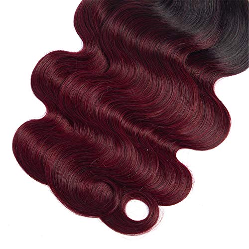 Cabelo humano virgem da onda corporal qazpl, grau 8a, moda jovem cabelo natural real, gradiente vermelho