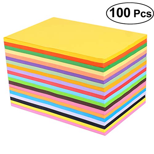 Excelt White Glitter embrulhando papel 100pcs papel de construção para crianças origami papel 20 cores papel dobrável