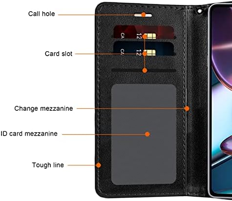Cabras de carteira com alça de mão para Motorola Moto Edge Plus 2022/Moto Edge Plus 5G UW, PU CALIP CLIP CASE