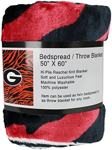A faculdade abrange a Georgia Bulldogs Raschel Throw Blanket, 60 pol.