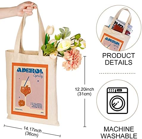 Aperol Spritz Tote Ideia Presente Tote sacolas Reutilização de sacolas reutilizáveis ​​Bolsas de compras reutilizáveis