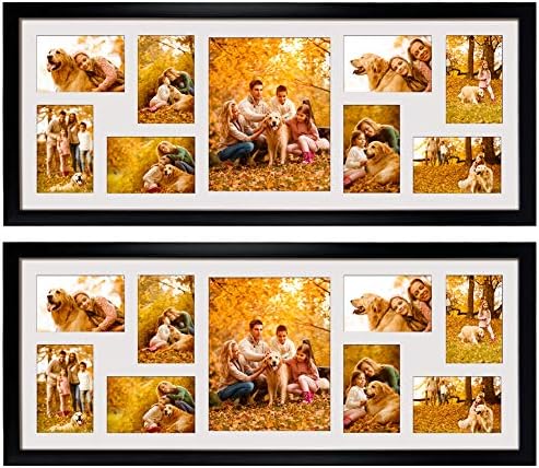 Wiftrey 2 pacote 4x6 quadros de imagens colagem com 9 aberturas, exibir oito fotos de 4 x 6 e uma 8x10 fotos