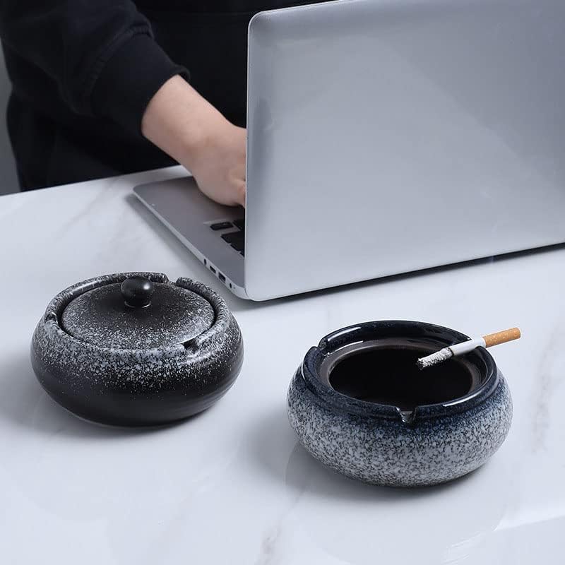 Cinzeiro europeu de cerâmica com lid de forno decoração da sala de estar cinzeira de gabinete de mesa