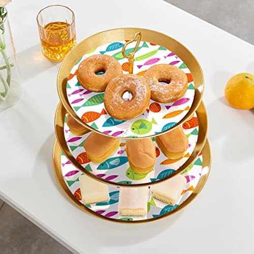 3 Placa de fruta de cupcakes de 3 camadas de sobremesa Plástico para servir suporte de exibição para