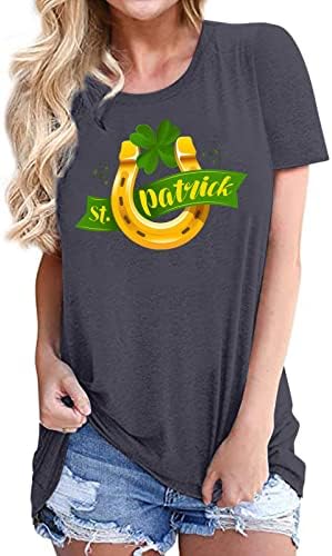 Camisa do dia de St.Patrick para mulheres camisetas soltas shamrock o pescoço tshirts tops clero