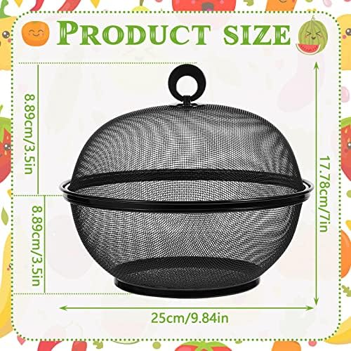 Suclain 4 pcs malha cesta de frutas com tampa de tampa de protetor Produzir acessórios de cozinha