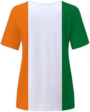 IIUs camiseta do dia de Saint Patrick para mulheres camisetas de pescoço curto verde gnomos lucky bluses