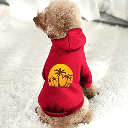 Hawaii Sunset and Palm Trees Trees Hoodie Pullover Sweatshirt Roupos de roupas de capuz Casaco para cães