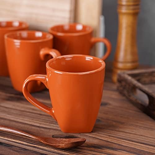 Canecas de café Boboym, conjunto de canecas de café laranja de 6, 12 oz de xícaras de café com