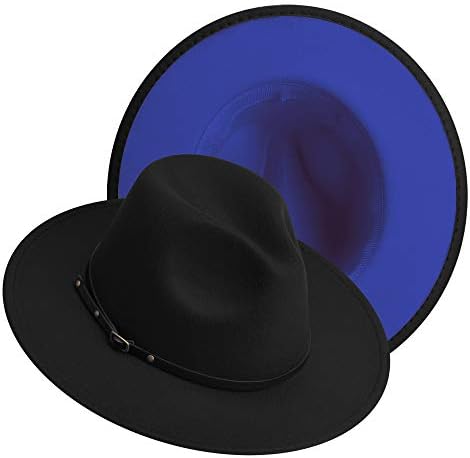Chapéus de fedora abrangentes para mulheres e homens Classic Felt Panama Hat Hat's Two Tone Dress
