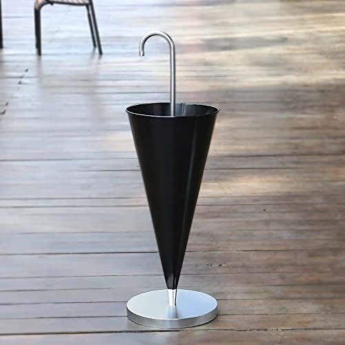 Gorda de guarda -chuva Zesus Stand Metal Umbrella Projeto de armazenamento Vintage Robusta Elegante para Decoração de Apartamentos de Office em casa/preto