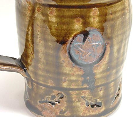 Hawkdancing Pentacle Coffee Cup com veado de grama de cerâmica feita à mão canecas de viagem