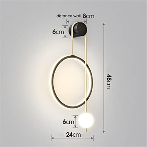 Lâmpada de parede BHVXW Simples designer anel de luz de fundo de parede de parede lâmpada de lâmpada de lâmpada de quarto de cabeceira de cabeceira