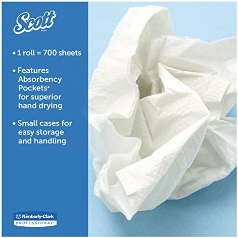 Scott 01032 Roll-Control Center-Pull Towels, 8 x 12, branco, 700/roll, 6 rolos/caixa