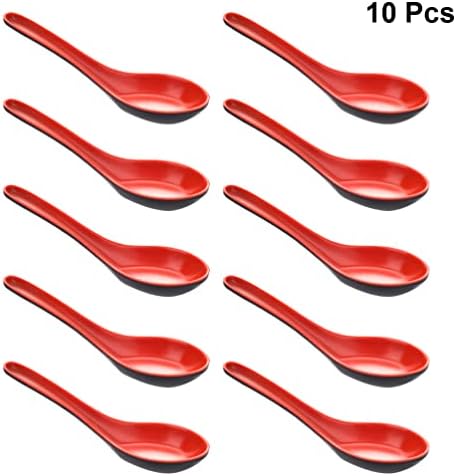 Cupos vermelhos de cabilock colheres de cerâmica 10 PCs Melamina colheres de mela