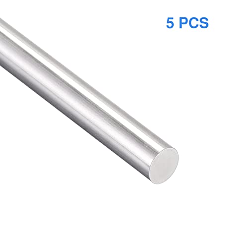 Hastes de aço inoxidável 5 pcs 304 barra redonda sólida Pino cilíndrico de eixo, diâmetro 8mm/0,314 , comprimento
