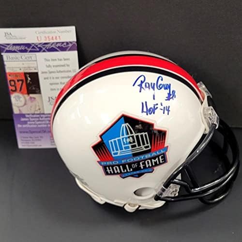 Ray Guy Autograph assinado Hof 14 Mini Capacete Raiders ~ JSA COA - Mini capacetes da NFL autografados