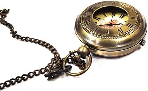 Relógio de bolso de botão antigo com decoração de maan com o item de presente de bolso de bolso de