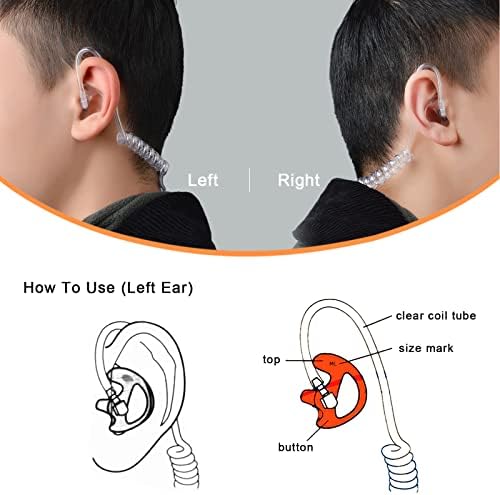Twayrdo Tamanho médio Earbud Mold Mold Substituição para Walkie Talkie fone de ouvido Headset Kits de áudio da bobina acústica, 3 pares