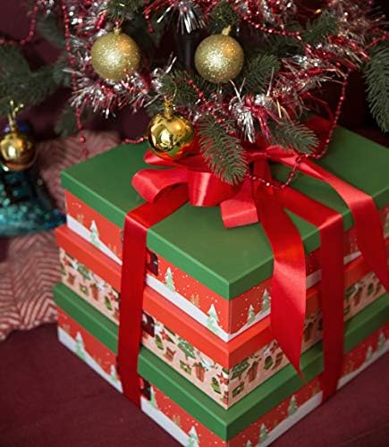 Soul & Lane Christmas Decorativa Caixas de armazenamento de papelão: Caixas de armazenamento de