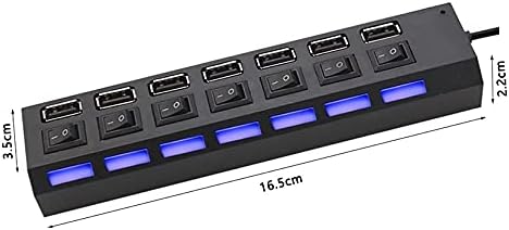 N/A Adaptador de energia USB 7 Porta Expander Multiple 2.0 USB Hub com Switch para PC multi-interface