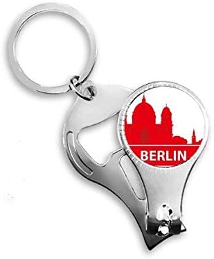 Berlim Alemanha Red Landmark Padrão de unhas Anel de chave de chave de chave de corrente de garrafa