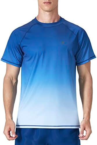 Camisas de natação de manga curta masculinas Guarda Rash UPF50 Proteção solar camisetas de pesca