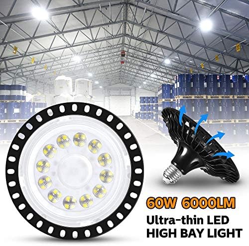 Luzes de LED de OVNI 60W 10000lm High Bay LED LIGHT LUZES-6000K-6500K DIA DIA LUZ DE LEITOS ULTRA FINE